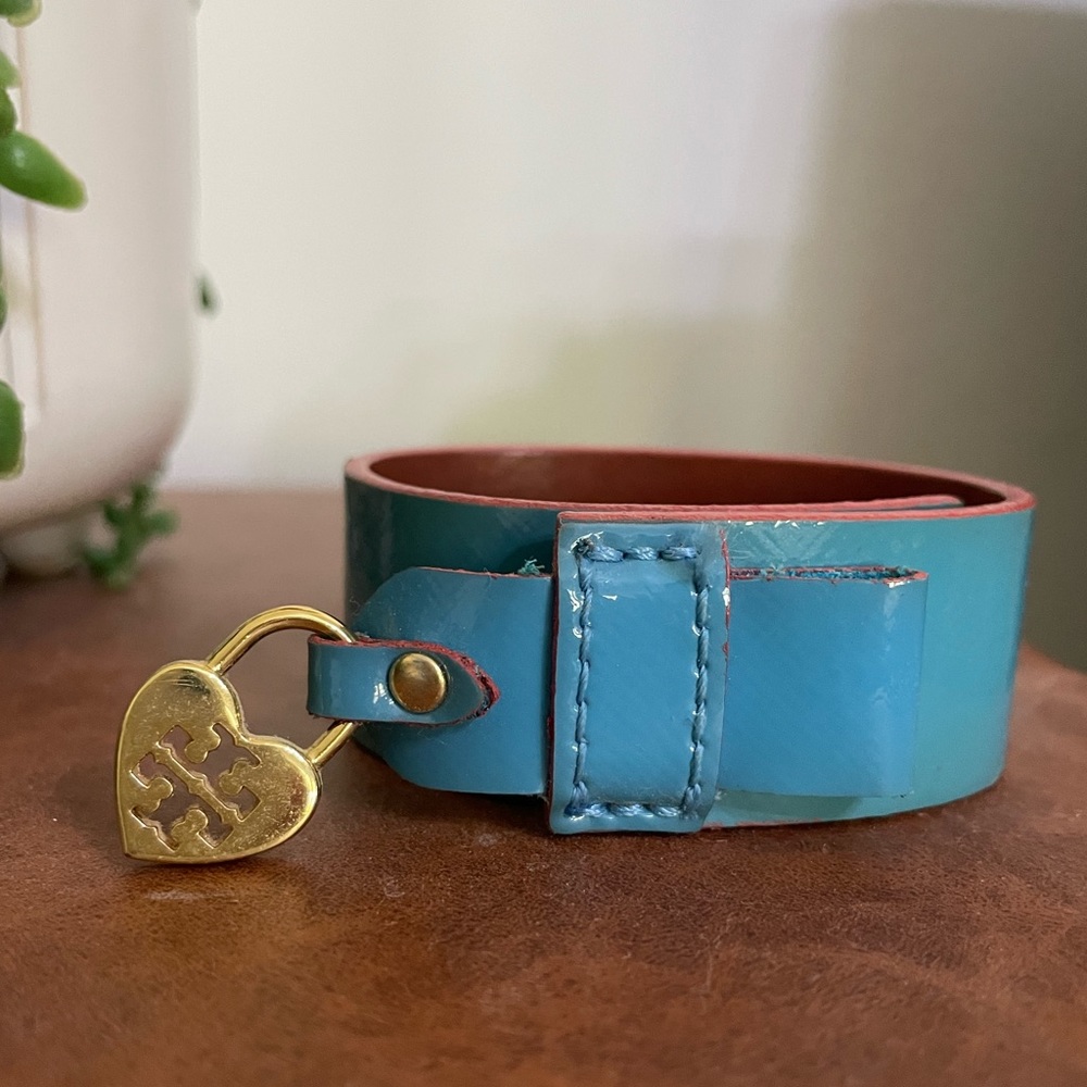 TORY BURCH bow tie teal bangle